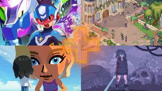 Upcoming Switch games for 2026 banner showing Mega Man from the All Star Force Collection, Witches in Witchbrook, a large woman in Tomodachi Life: Living the Dream, and Fiona in Neverway