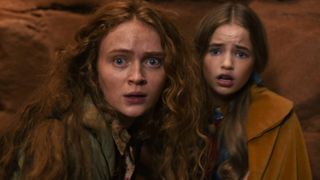 Sadie Sink as Max and Nell Fisher as Holly Wheeler in Stranger Things season 5 volume 2